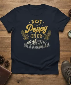 Best Poppy Ever T-Shirt Vintage Mountain Eagle Design