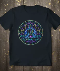 Cyberpunk Yoga Meditation Lotus Pose T-Shirt