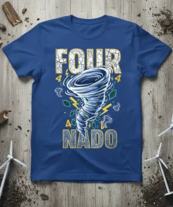 Fournado Tornado Birthday T-Shirt Fun 4th Birthday Gift