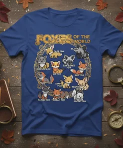 Foxes of the World T-Shirt Cute Animal Species Lover Gift