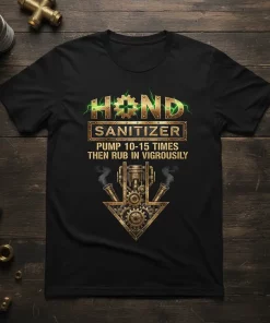 Hand Sanitizer Pump 10 15 Times Tee Funny Hygiene Gift