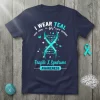 I WEAR TEAL for text design featuring creative typography on quality t-shirt