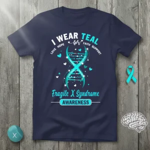 I WEAR TEAL for text design featuring creative typography on quality t-shirt