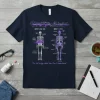 Fibromyalgia Awareness T-Shirt with "Do Not Judge What You Don't Understand" quote and skeleton diagrams showing pain points